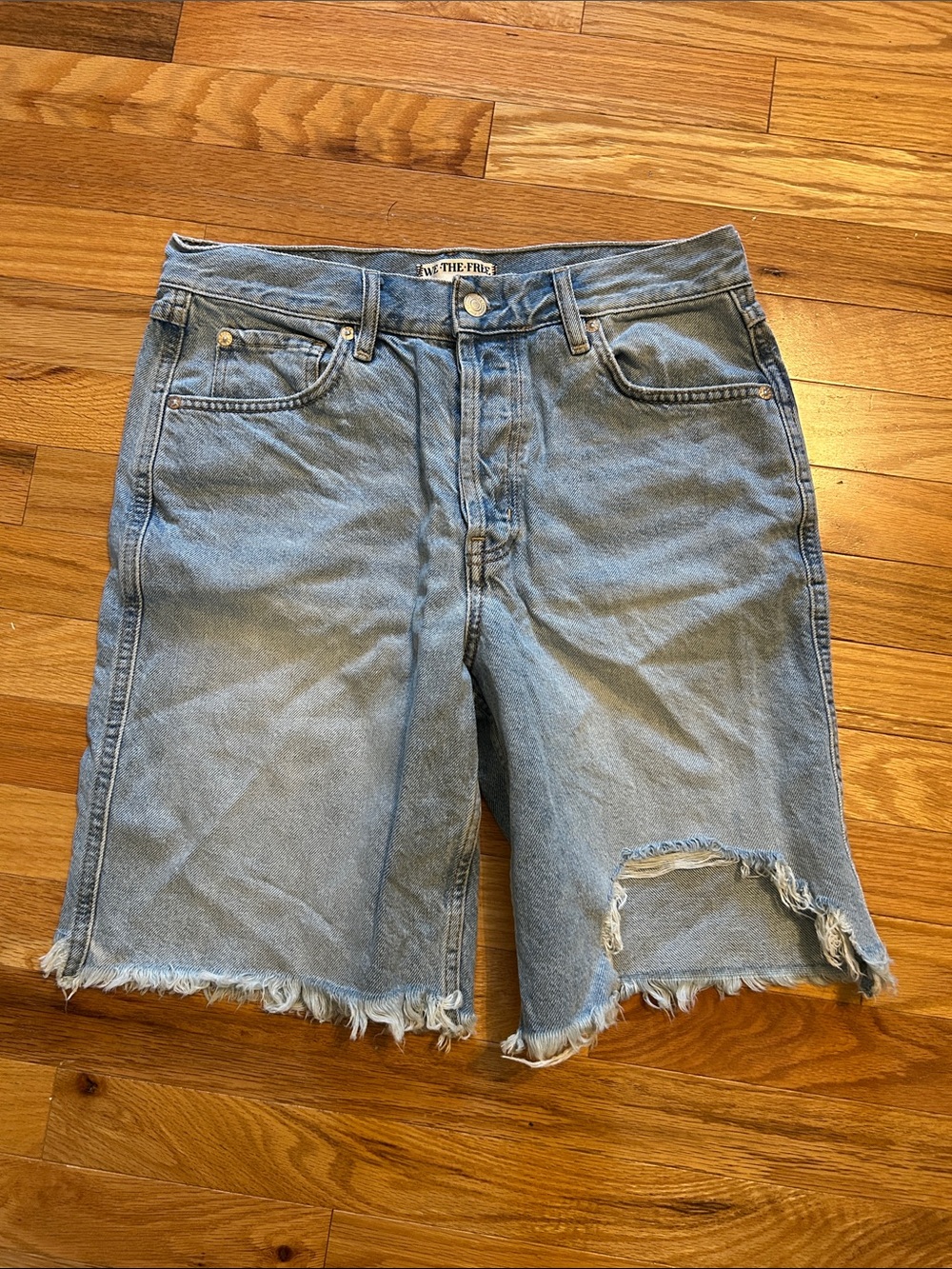 Free People (We The Free) Big Sur Coast
Boyfriend Denim Shorts, Washed Away, 27